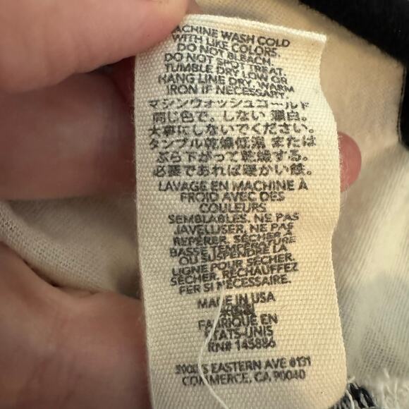 The GREAT. Striped V-Neck T-Shirt Women’s Size Large Cotton Casual Everyday - Picture 8 of 11